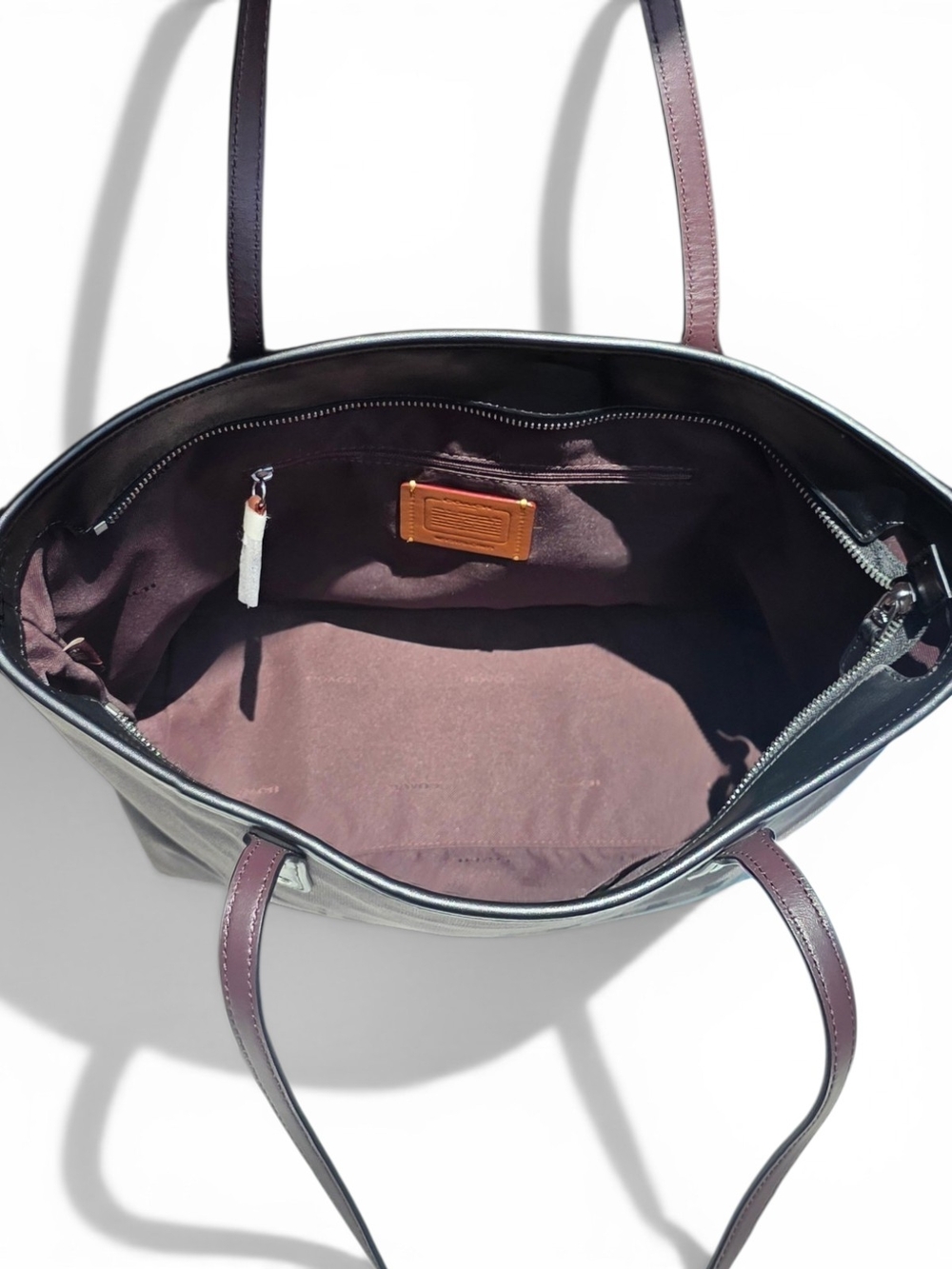 Coach Horse & Carriage Canvas City Tote | Charcoal Gray | Dust Bag Included - Picture 7 of 15